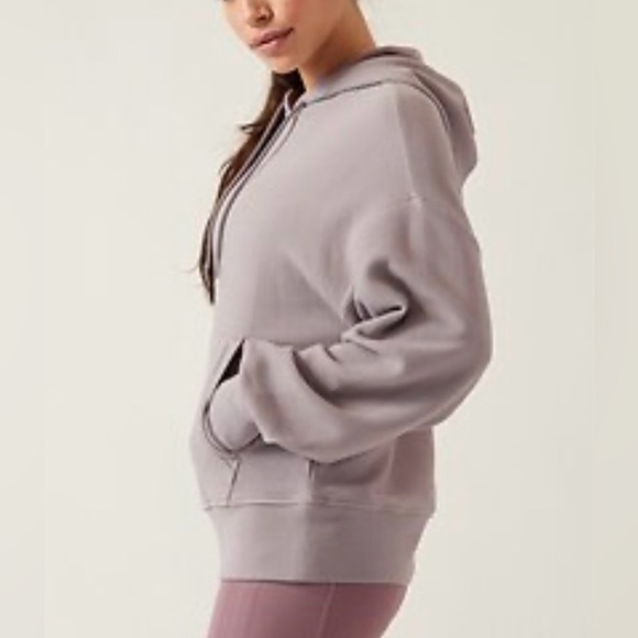 Athleta Balance Waffle Knit Hoodie Sweatshirt, Size XXS, Tinsel Purple, Casual - Picture 3 of 15